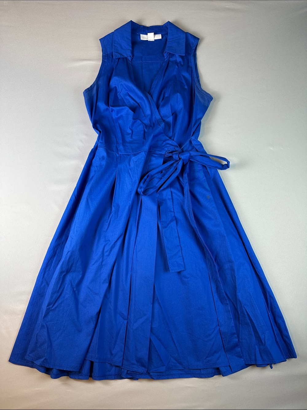 SD Collection Sleeveless Wrap Midi Dress Size 4 Cobalt Blue